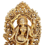 Pure Brass Superfine Kali Mata Idol with Four Arms 8" | Prabhavali Frame | Powerful Divine Energy for Home Temple & Prayers | Handcrafted Goddess Kali Murti